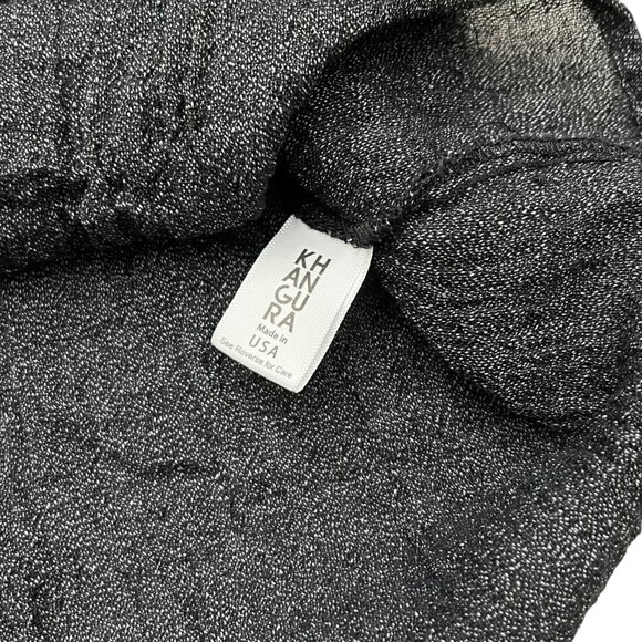 Khangura Linen Asymmetric Tunic Top Black 1X Lagenlook Boho Art Teacher‎ Artsy - Picture 6 of 9